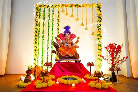 ganesh puja decoration ideas|home ganpati decoration.